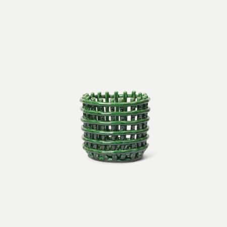 Ferm Living – Ceramic Basket – small – emerald green